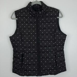 ColeBrook Vest Essentials Puffer Polka Dot Full Zipper Poly Fiberfill Womens M
